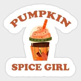 Pumpkin Spice Latte Girl Fall Design Sticker